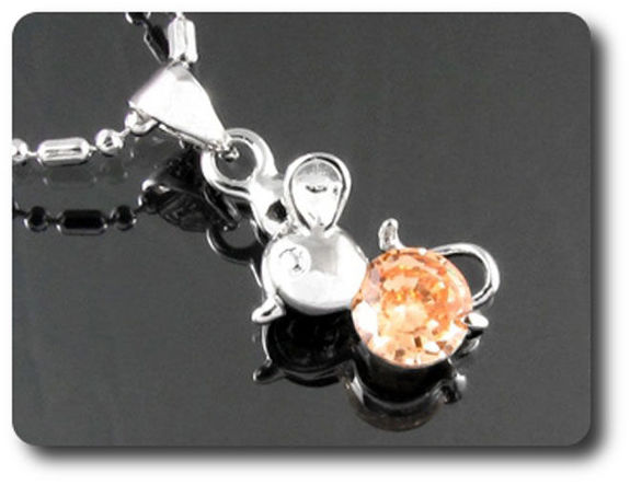 6 mm Orange Sapphire Pendant