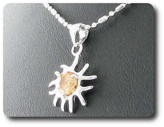 6 mm Orange Sapphire Pendant