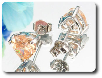 BOUCLES D'OREILLE SAPHIR ORANGE