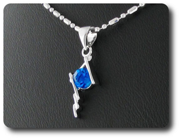 5 mm Blue Sapphire Pendant