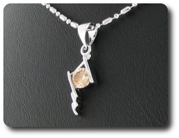 5 mm Orange Sapphire Pendant