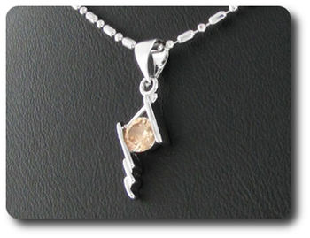 5 mm Orange Sapphire Pendant