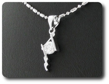 5 mm Simulated Diamond Pendant