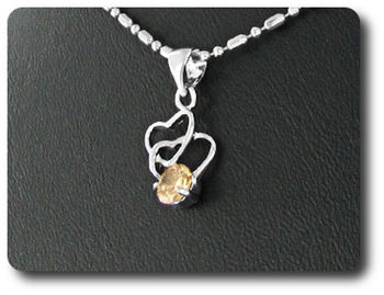 5 mm Orange Sapphire Pendant