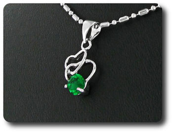 5 mm Green Emerald Pendant