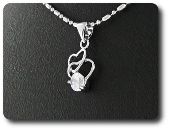 5 mm Simulated Diamond Pendant