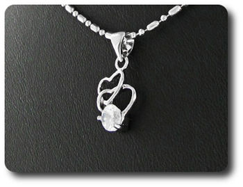 5 mm Simulated Diamond Pendant