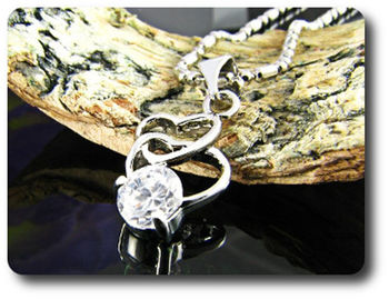 5 mm Simulated Diamond Pendant