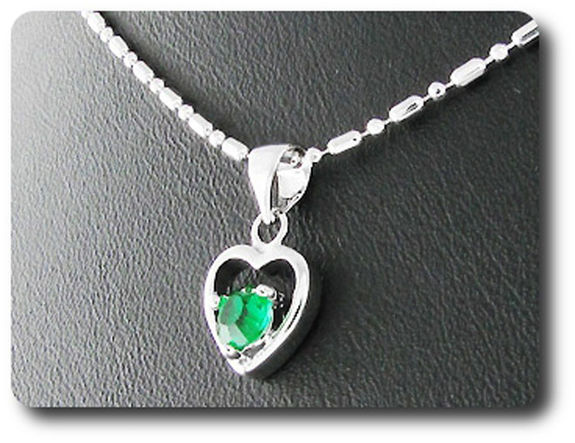 5 mm Green Emerald Pendant