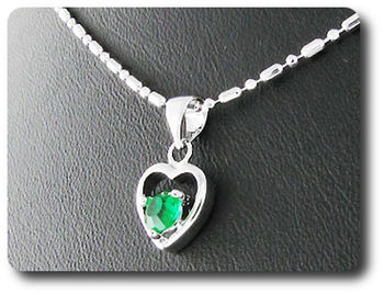 5 mm Green Emerald Pendant