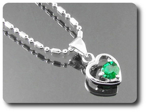 5 mm Green Emerald Pendant