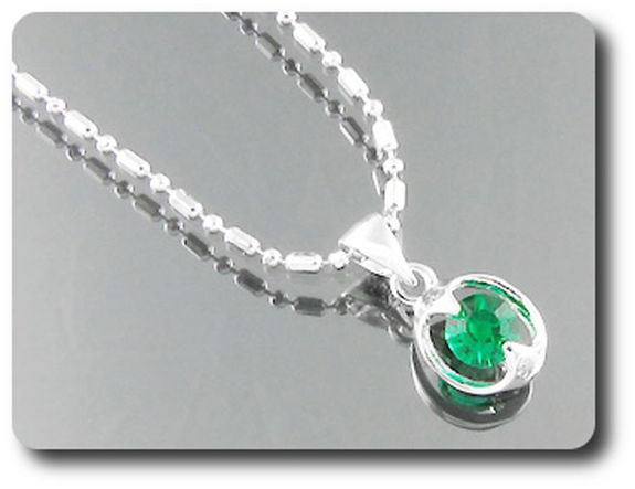 6 mm Green Emerald Pendant