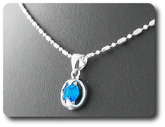 6 mm Blue Sapphire Pendant