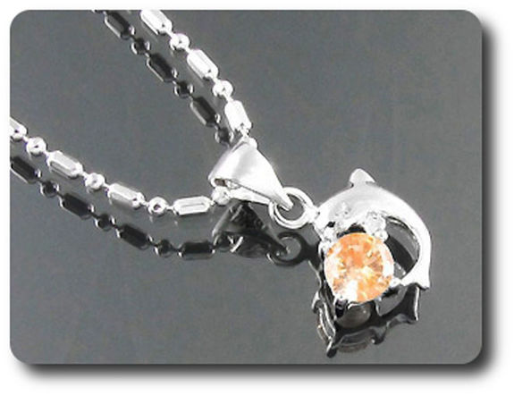 5 mm Orange Sapphire Pendant