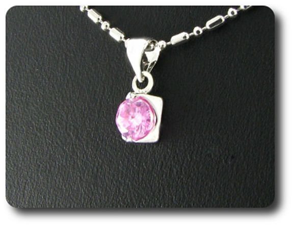 6 mm Pink Sapphire Pendant