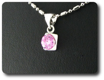 6 mm Pink Sapphire Pendant
