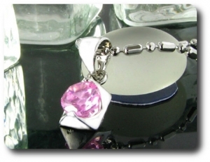 6 mm Pink Sapphire Pendant