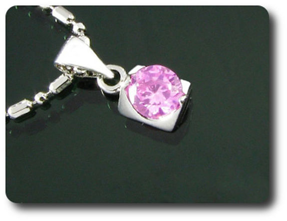 6 mm Pink Sapphire Pendant