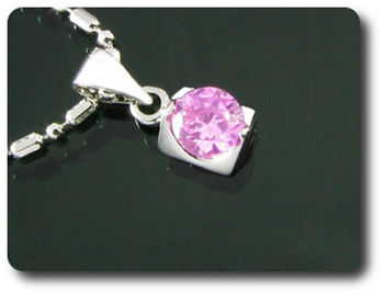 6 mm Pink Sapphire Pendant
