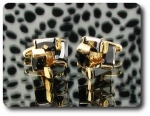 4x10mm Simulated Black Sapphire Cufflink