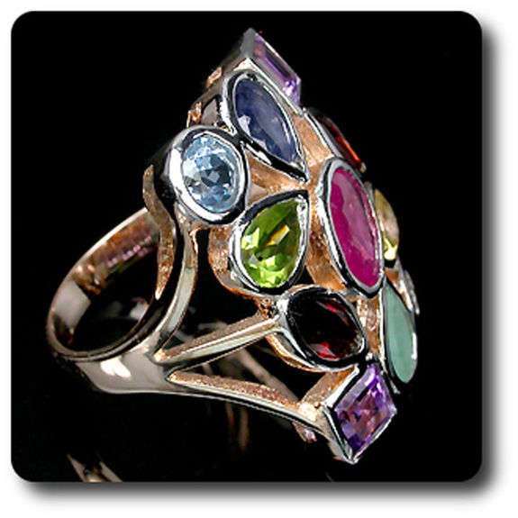 AMETHYST PERIDOT TOPAZ RING