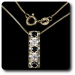 PENDENTIF SAPHIR NOIR + CHAINE