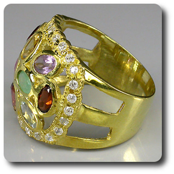 AMETHYST PERIDOT TOPAZ RING