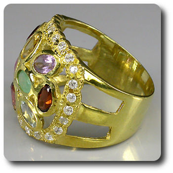 AMETHYST PERIDOT TOPAZ RING