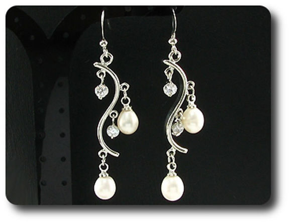 6x8mm Pearl Pendant Earrings Set