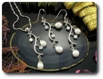 6x8mm Pearl Pendant Earrings Set