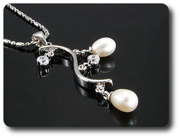 6x8mm Pearl Pendant Earrings Set