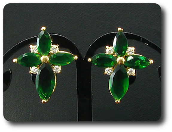 12x10~15mm Emerald Pendant Earrings Set