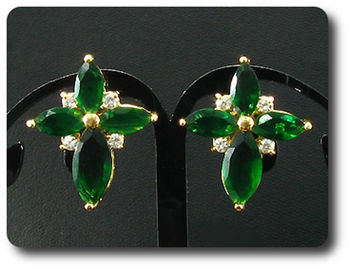 12x10~15mm Emerald Pendant Earrings Set