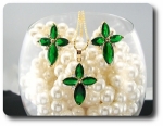 12x10~15mm Emerald Pendant Earrings Set