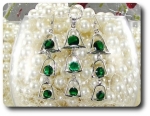 9x5~10mm Emerald Pendant Earrings Set