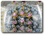 9x5~10mm Pink Sapphire Pendant Earrings Set