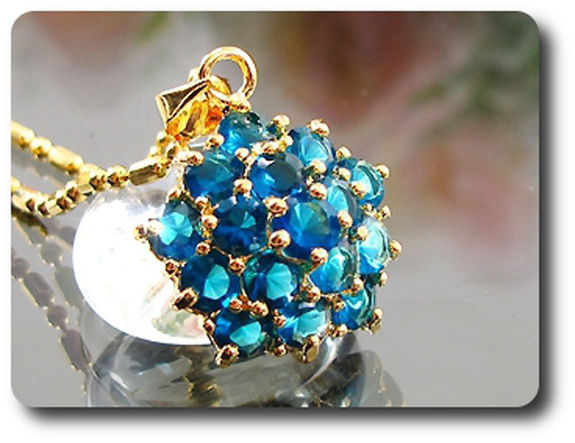 48x4mm Blue Sapphire Pendant Earrings Set