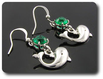 3x6mm Green Emerald Pendant Earrings Set