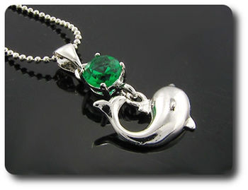 3x6mm Green Emerald Pendant Earrings Set