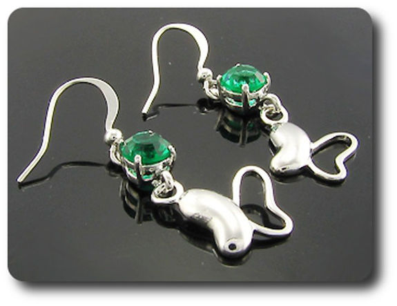 3x6mm Green Emerald Pendant Earrings Set