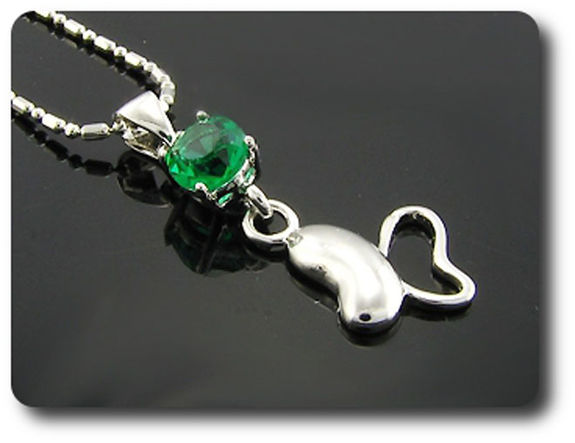 3x6mm Green Emerald Pendant Earrings Set