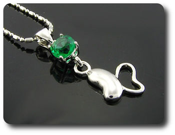 3x6mm Green Emerald Pendant Earrings Set