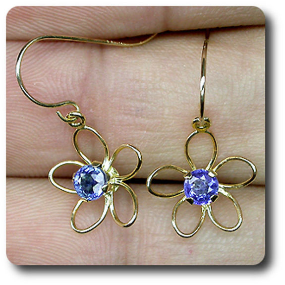BOUCLES D'OREILLE SAPHIR BLEU
