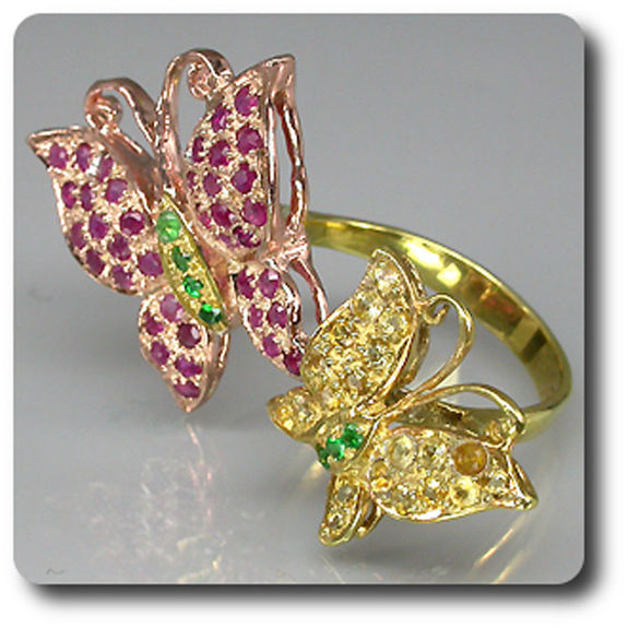 RUBY CITRINE & GARNET RING