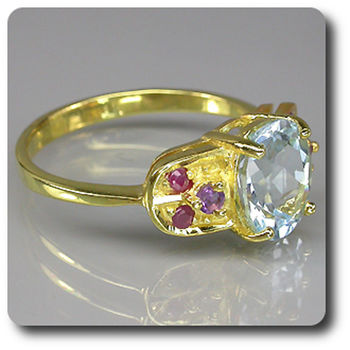BAGUE TOPAZE RUBIS & AMETHYSTE