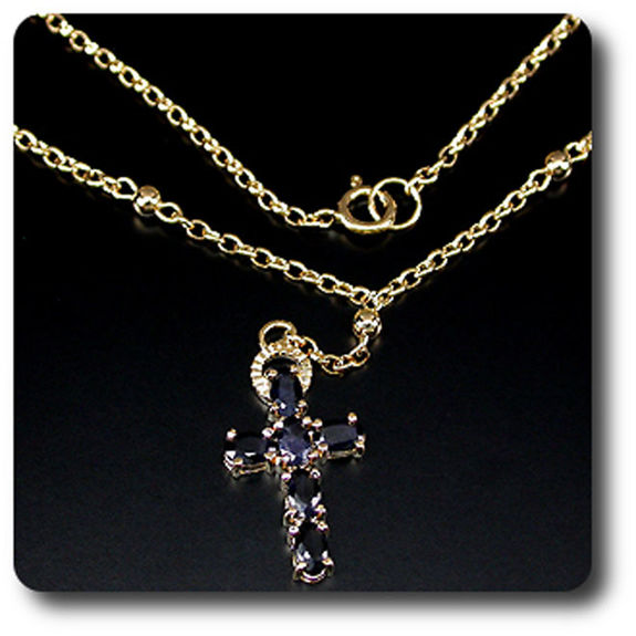 PENDENTIF SAPHIR NOIR + CHAINE