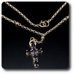 PENDENTIF SAPHIR NOIR + CHAINE