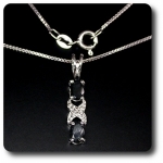 PENDENTIF SAPHIR & DIAMANT + CHAINE