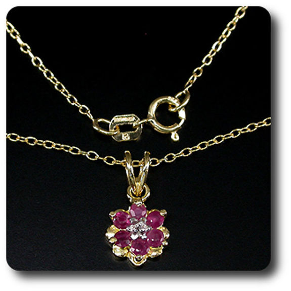 PENDENTIF RUBIS + CHAINE