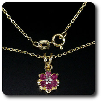 PENDENTIF RUBIS + CHAINE